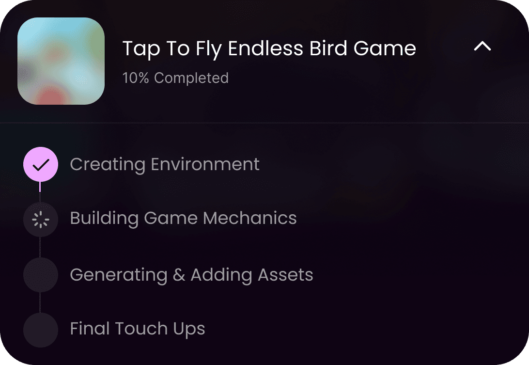 Game generation progress